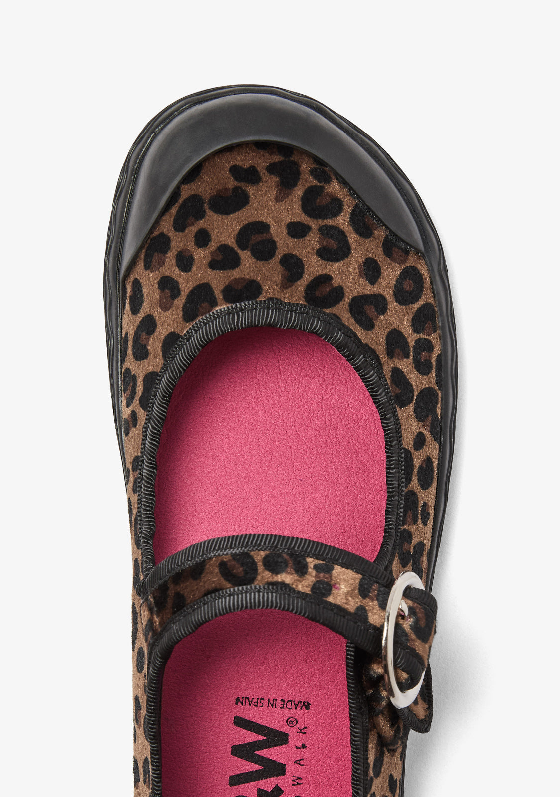 Merceditas Barefoot Leopardo con Hebilla