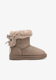 Bottes australiennes nœud fourrure taupe