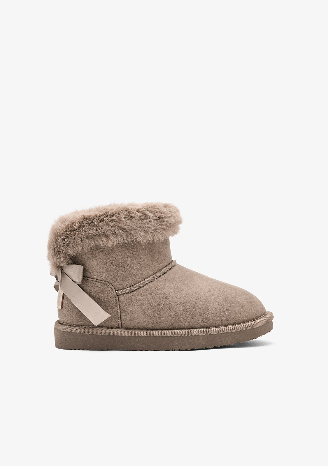 Botins Australianos Renda Pele Taupe