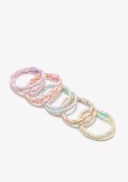Conjunto de elásticos entrançados multicolor
