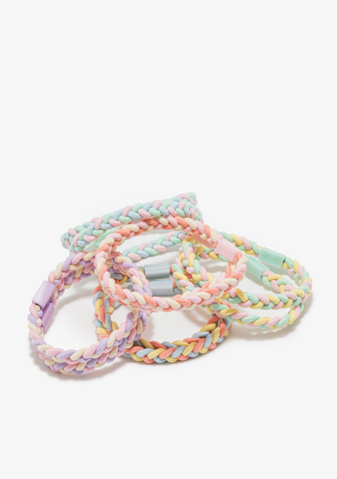 Conjunto de elásticos entrançados multicolor