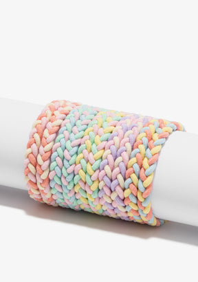 Conjunto de elásticos entrançados multicolor