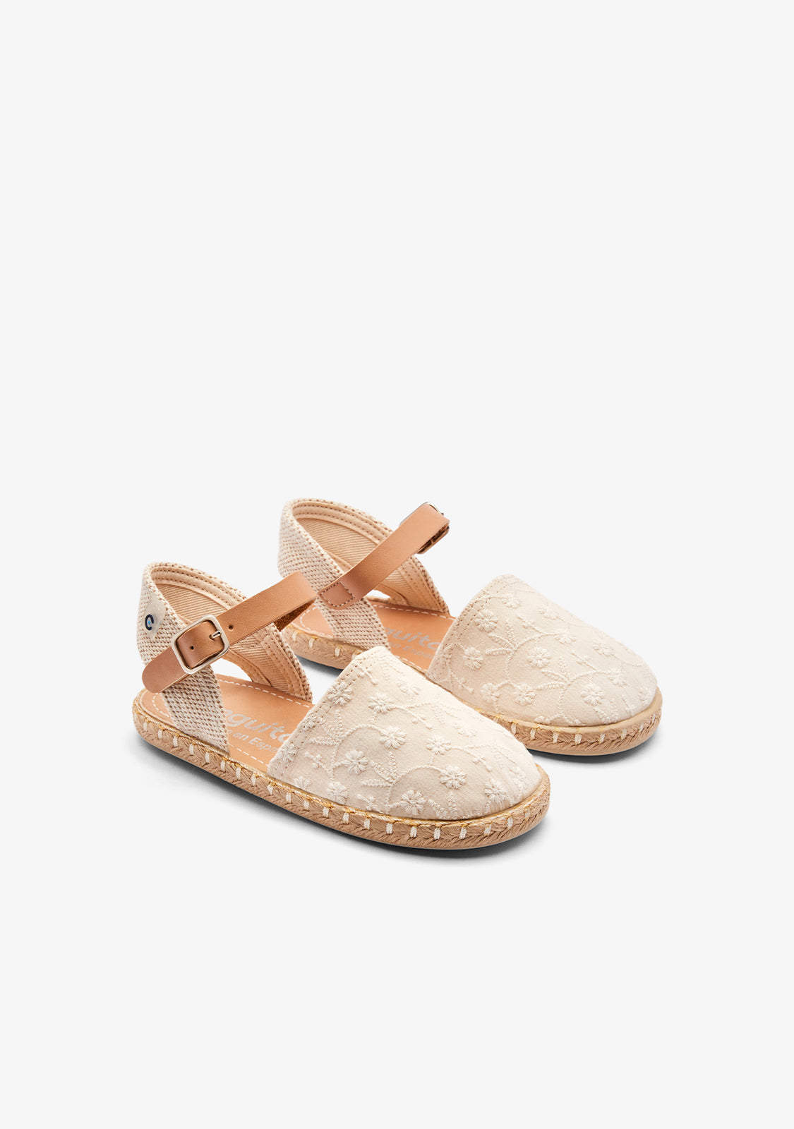 Espadrillas Beige Thread Flowers