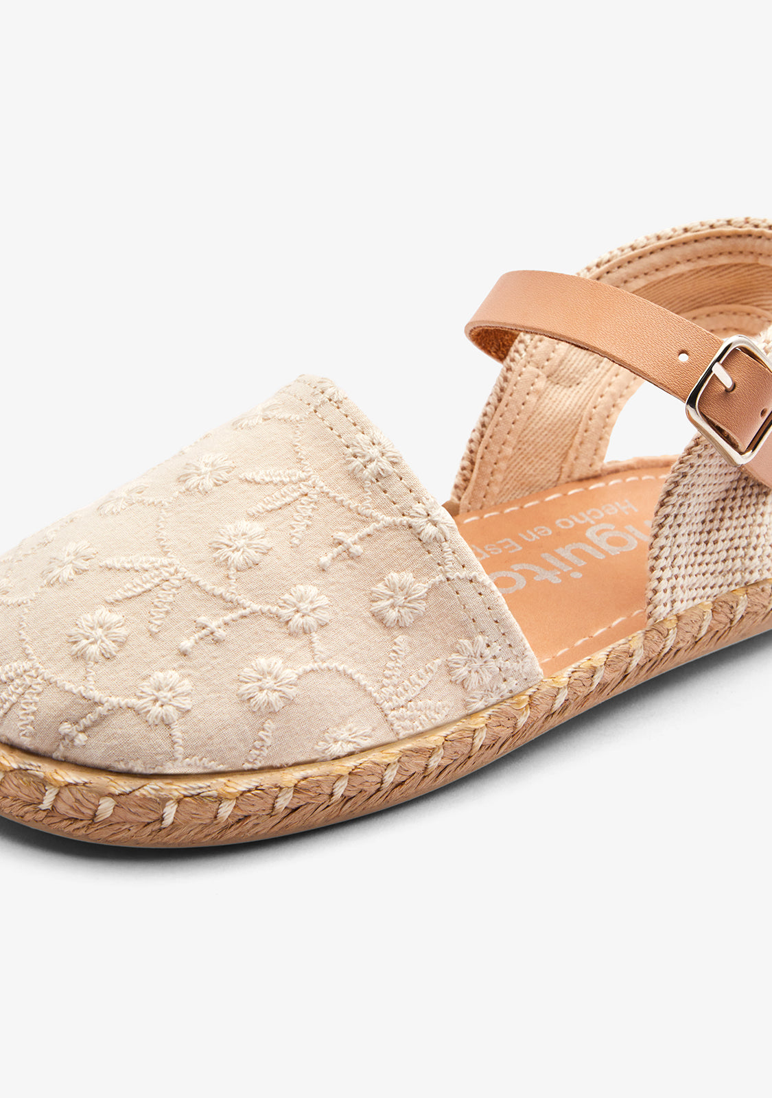 Espadrillas Beige Thread Flowers