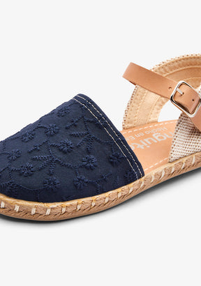 Espadrilles Navy Thread Flowers