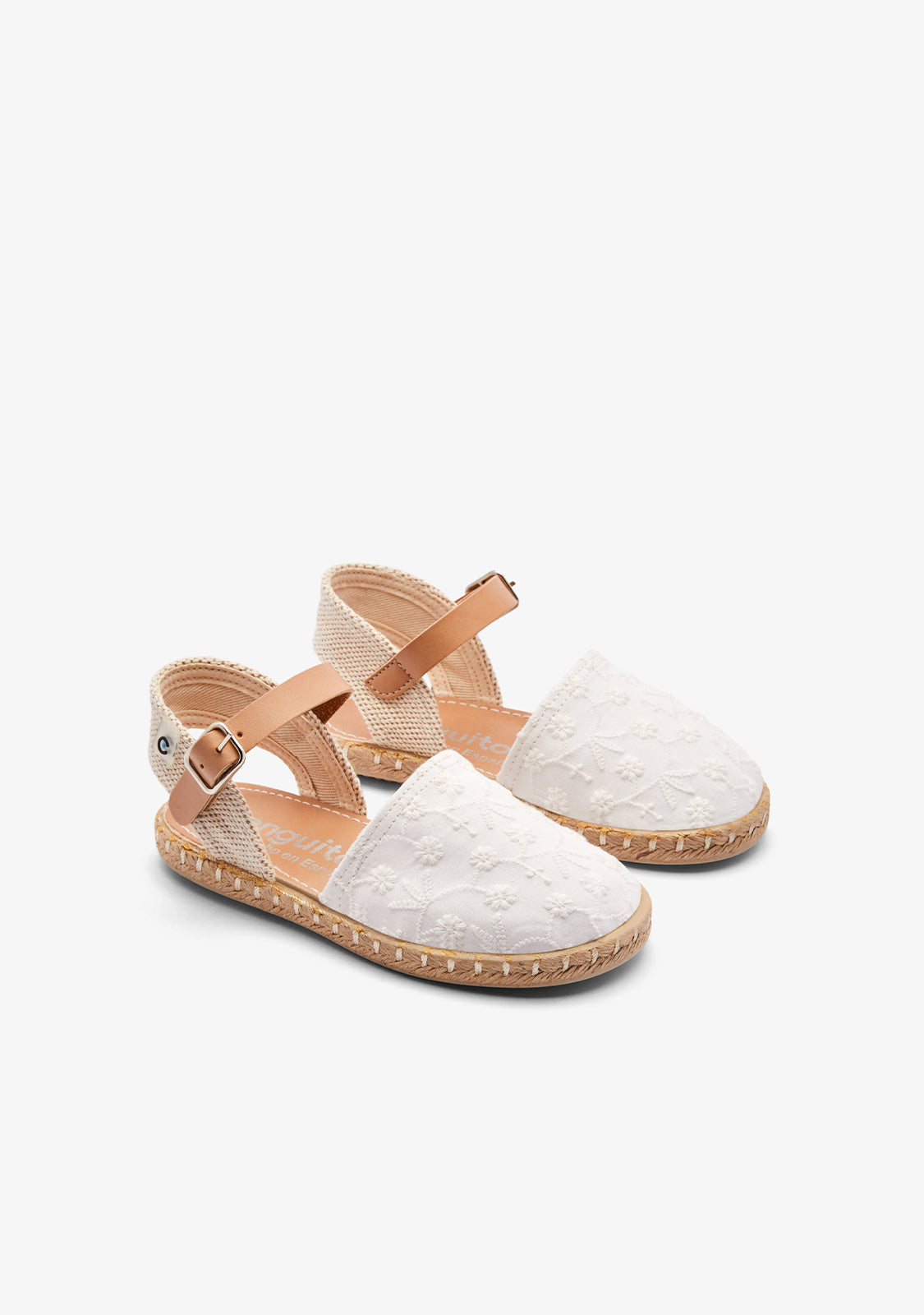 Espadrilles White Thread Flowers