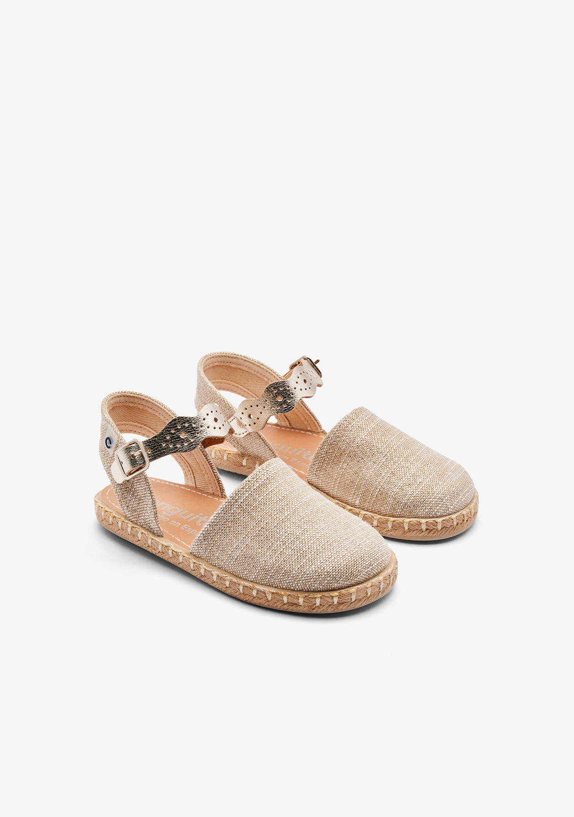 Gold Die-Cut Sack Espadrilles