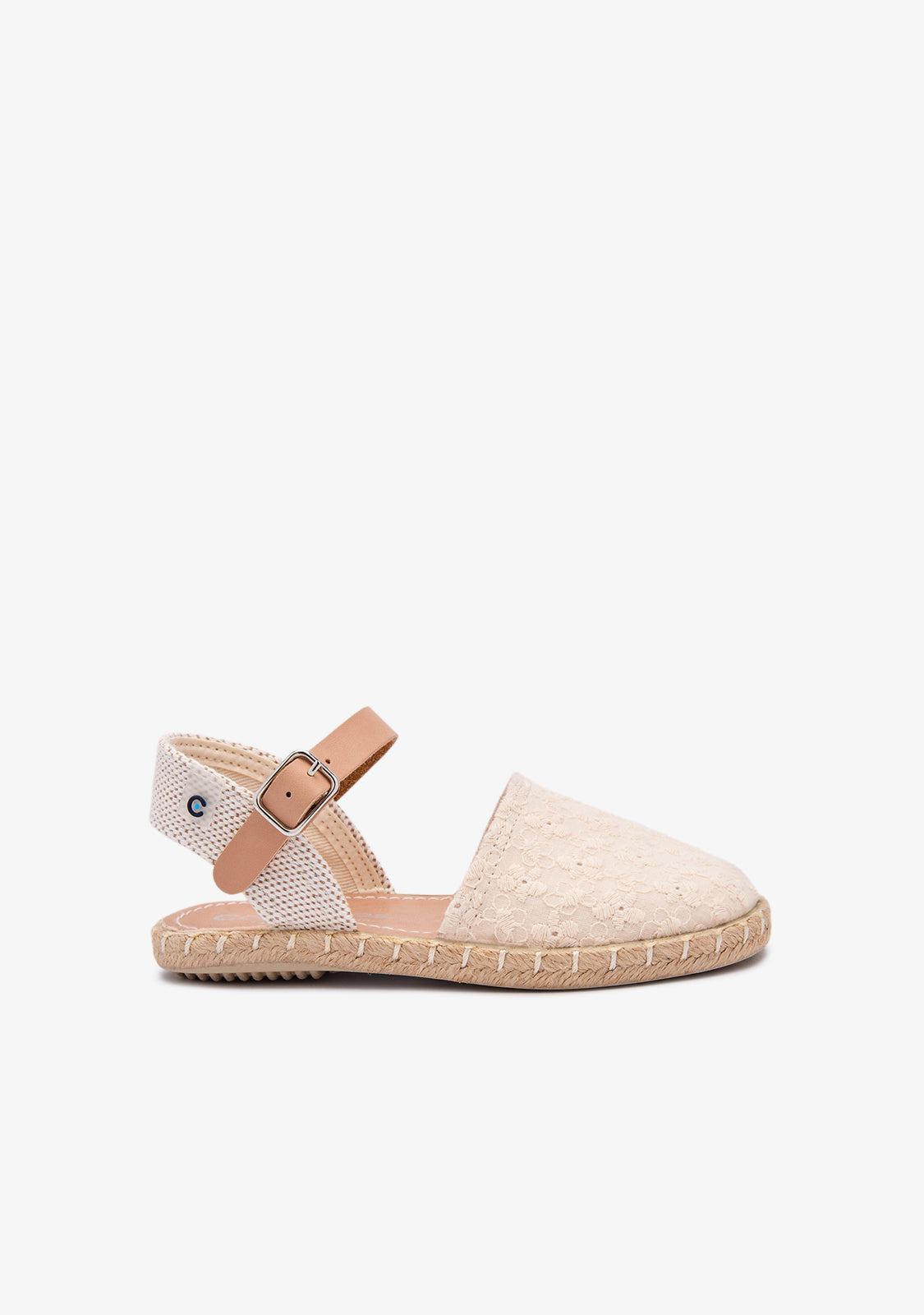 Beige Canvas Flower Espadrilles