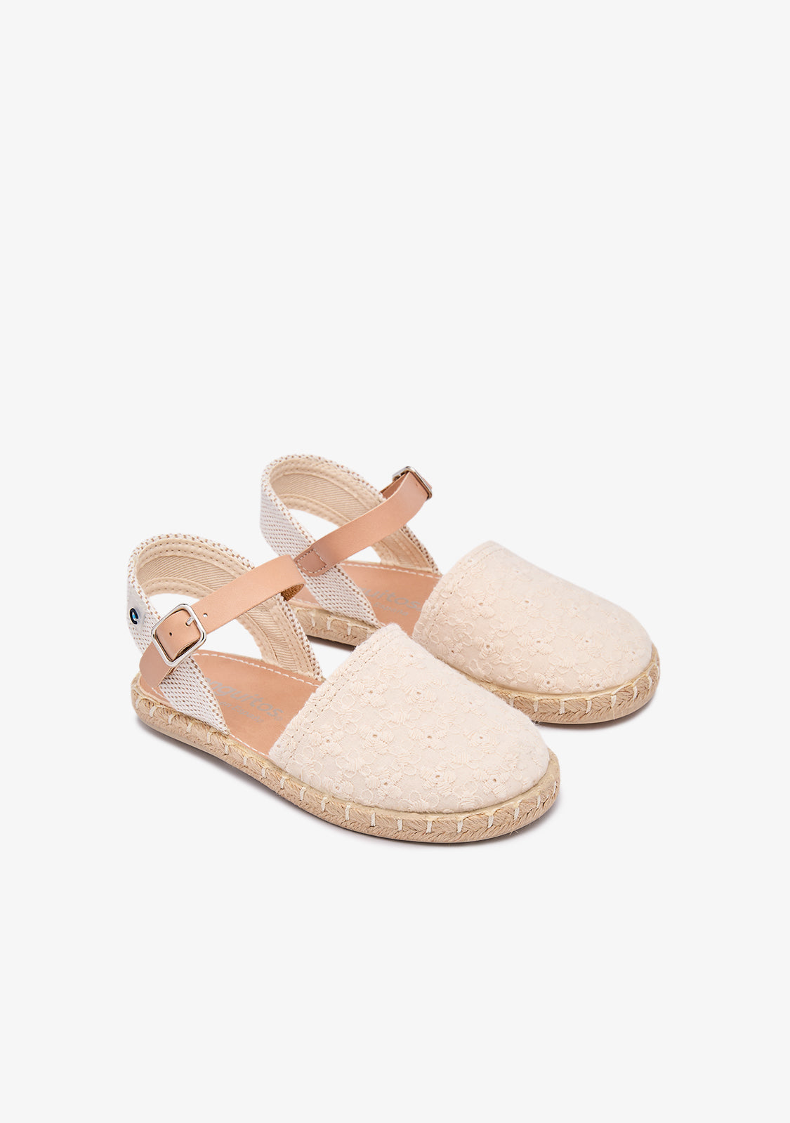 Beige Canvas Flower Espadrilles