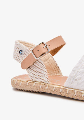 Espadrilles Blumen Weiß