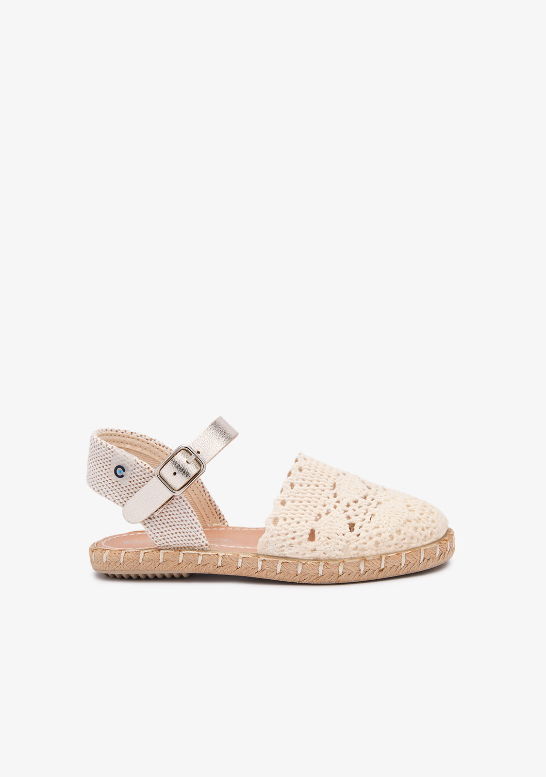 Beige Embroidery Buckle Espadrilles