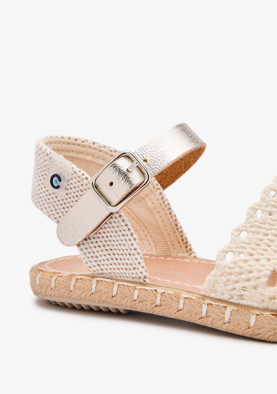 Beige Embroidery Buckle Espadrilles