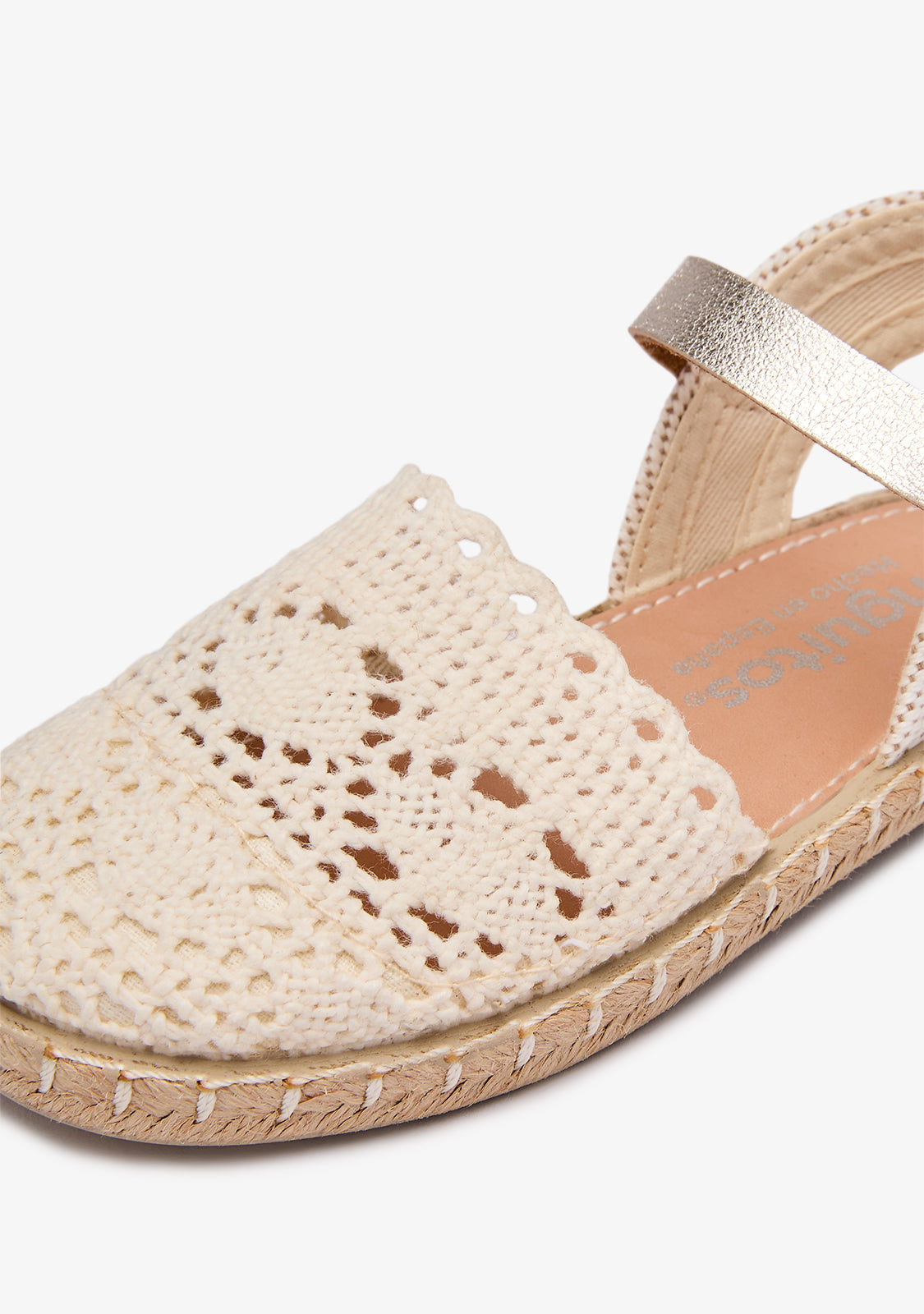Beige Embroidery Buckle Espadrilles