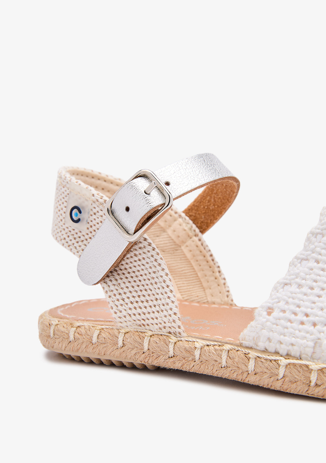 White Embroidery Buckle Espadrilles