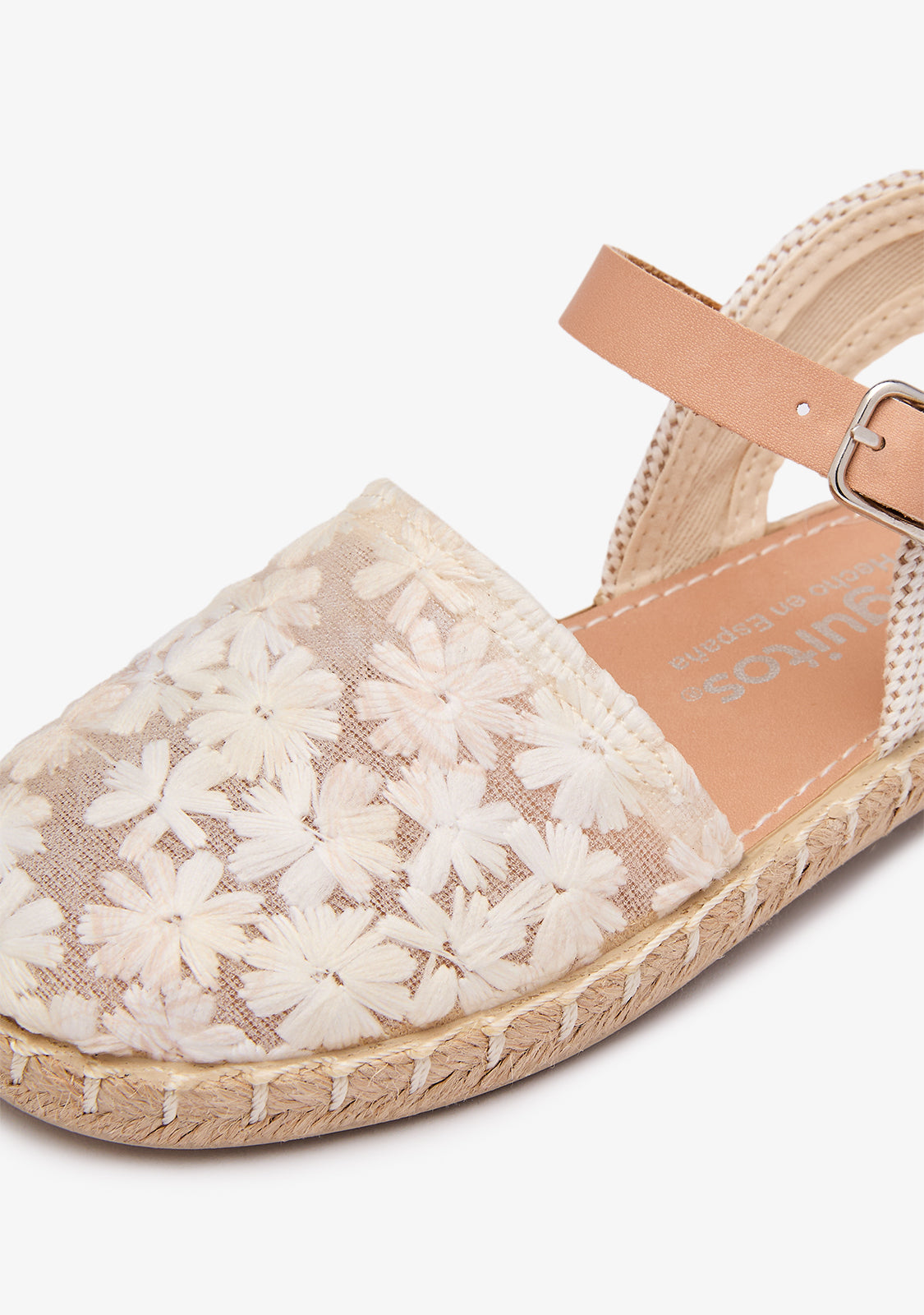 White Flower Embroidery Espadrilles