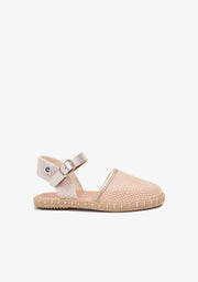 Goldglänzende Mesh-Espadrilles
