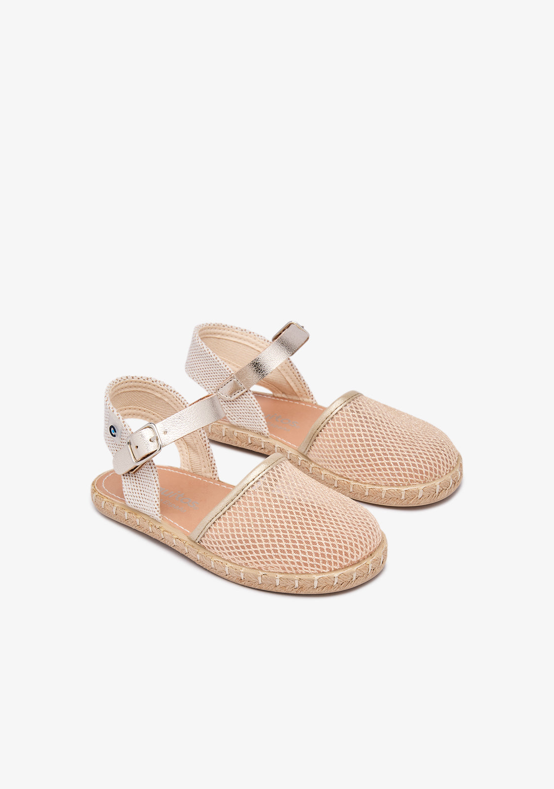 Gold Shiny Mesh Espadrilles