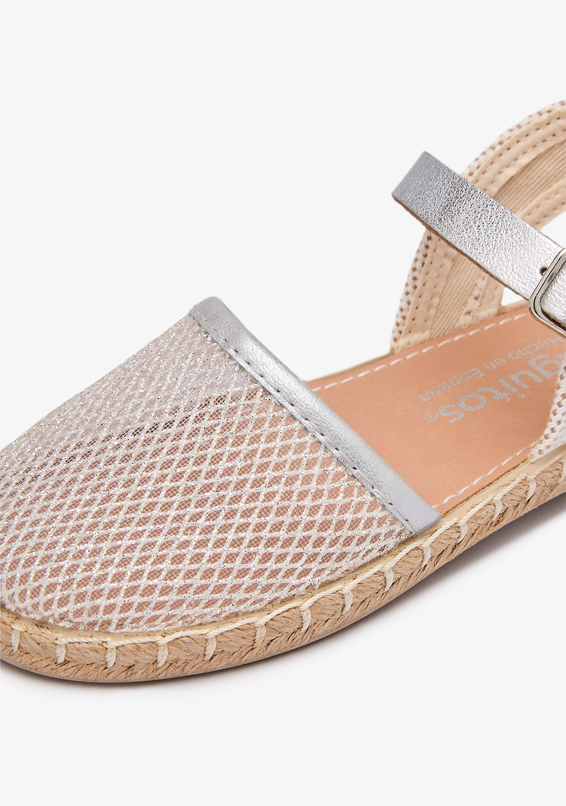 Silver Shiny Mesh Espadrilles