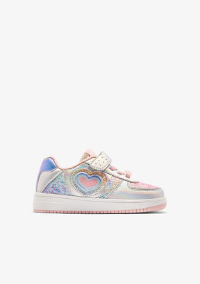 Sneakers Multicolore con Luci e Cuore