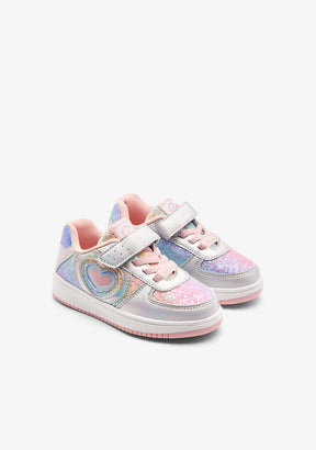 Sneakers Multicolore con Luci e Cuore