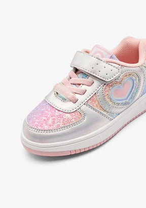 Sneakers Multicolore con Luci e Cuore