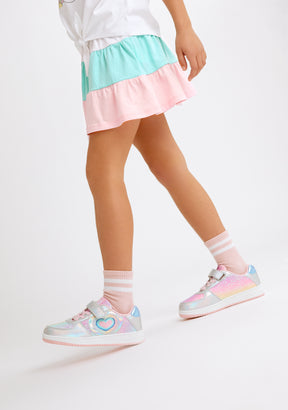 Sneakers Multicolore con Luci e Cuore