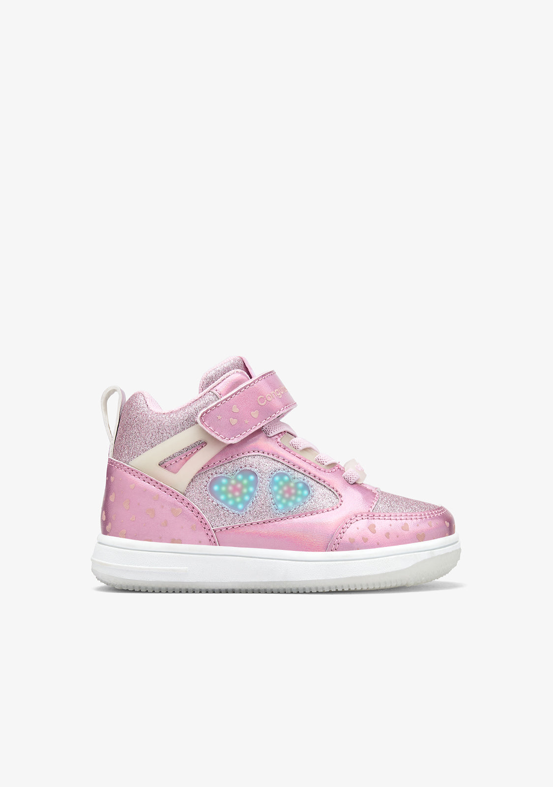 High-Cut-Sneaker mit leuchtendem Rosa