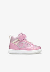 High-Cut-Sneaker mit leuchtendem Rosa