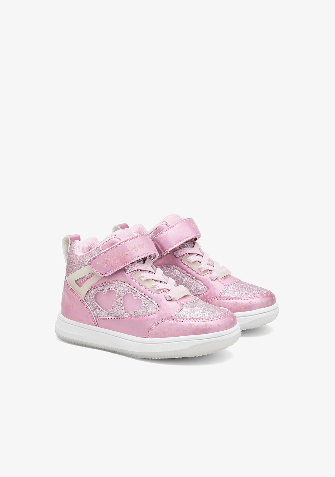 High-Cut-Sneaker mit leuchtendem Rosa
