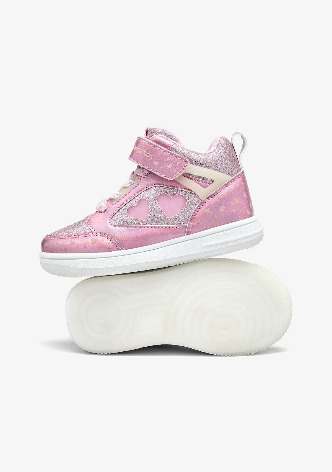 High-Cut-Sneaker mit leuchtendem Rosa