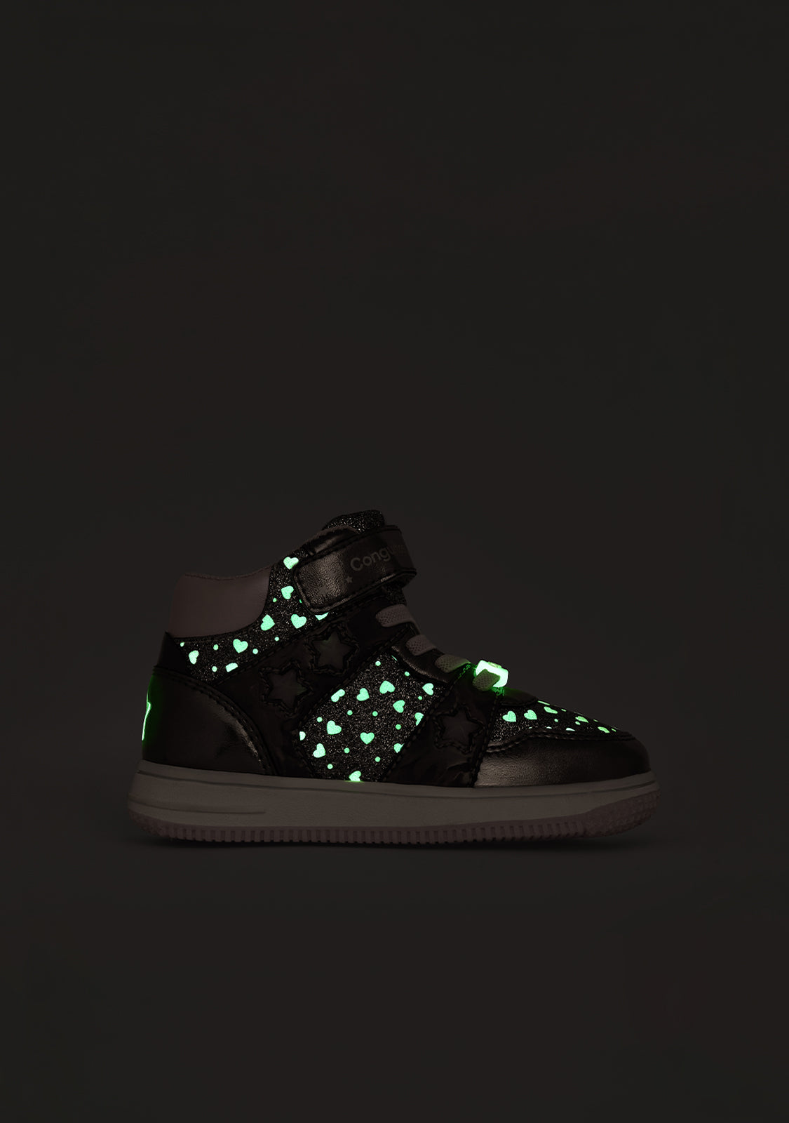 High-Cut-Sneaker mit leuchtendem Zinn