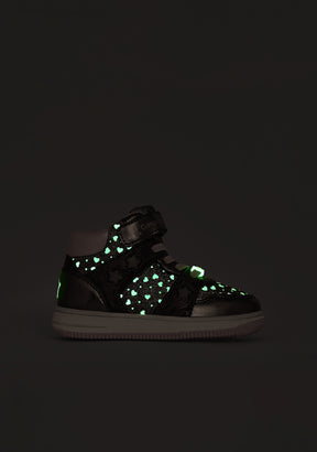 High-Cut-Sneaker mit leuchtendem Zinn