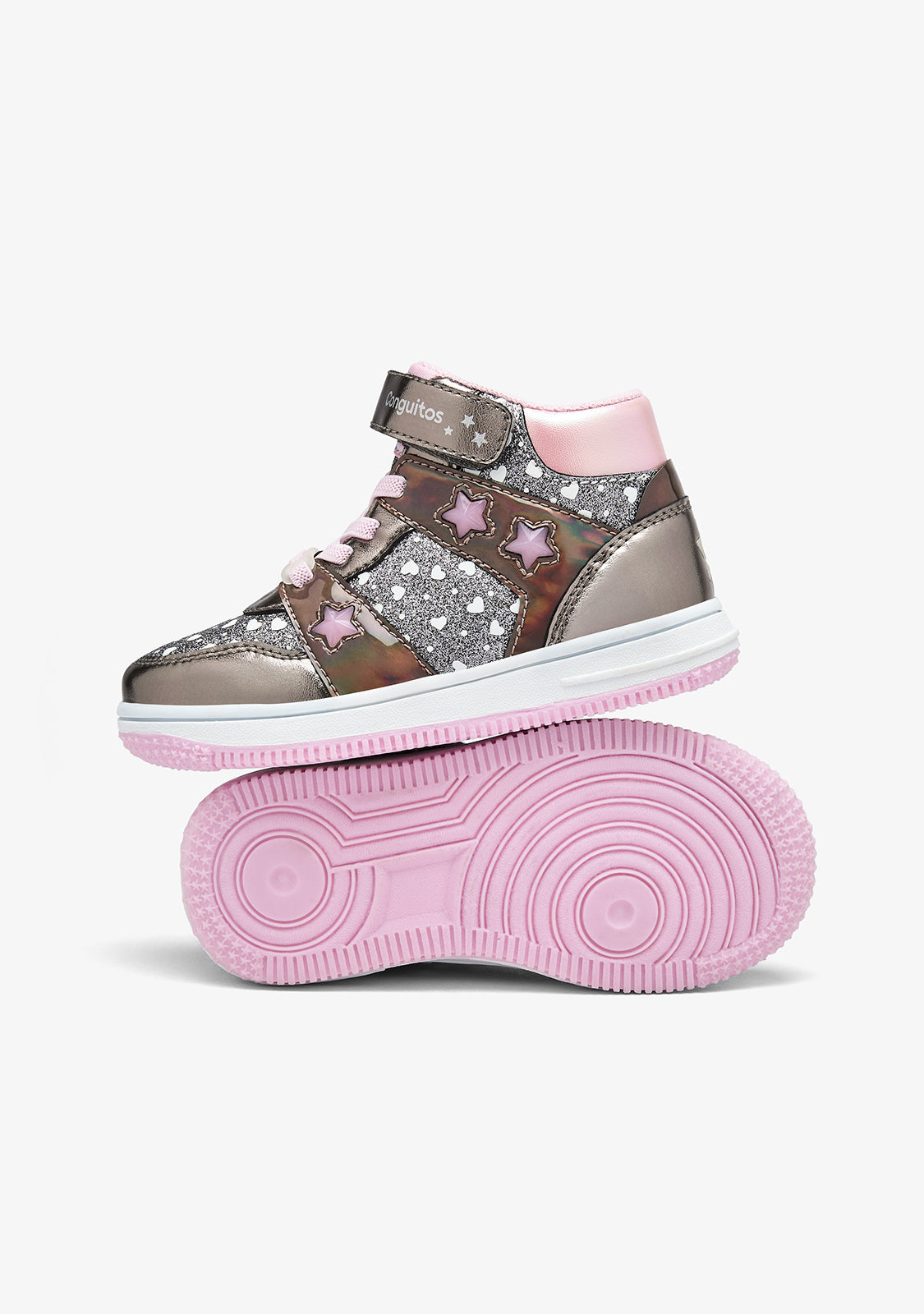 High-Cut-Sneaker mit leuchtendem Zinn