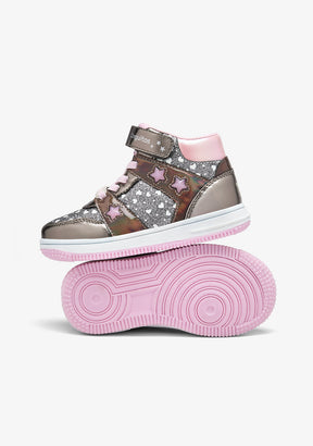 High-Cut-Sneaker mit leuchtendem Zinn