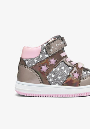 High-Cut-Sneaker mit leuchtendem Zinn