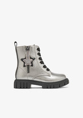 Botas Militares Plateadas Estrella