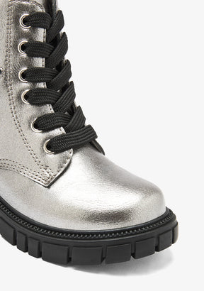 Botas Militares Plateadas Estrella