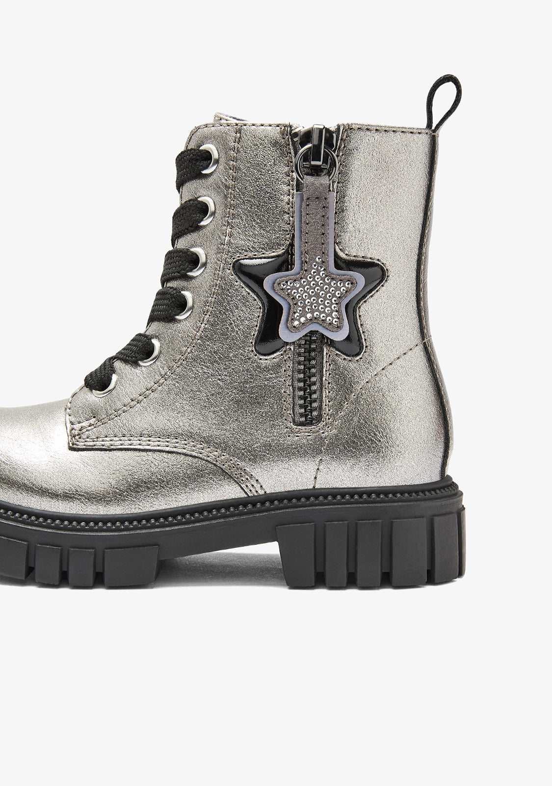 Botas Militares Plateadas Estrella