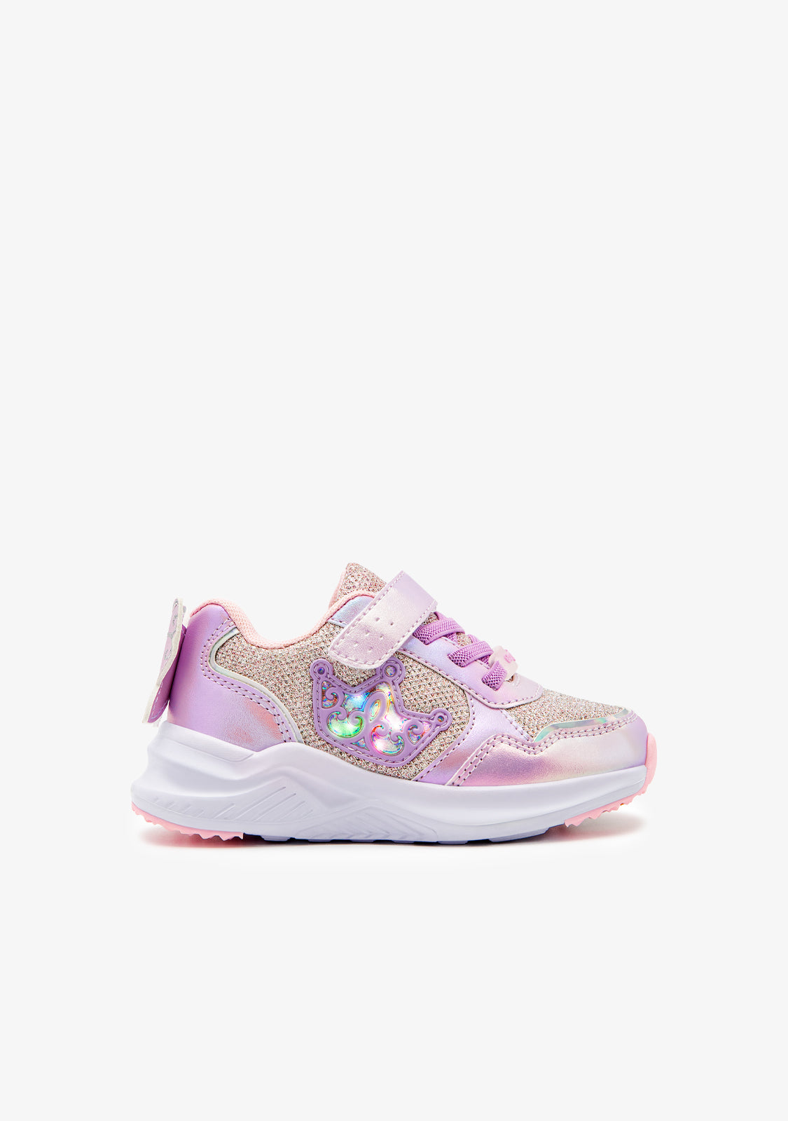 Sneakers Principessa Rosa Glitterate con Luci