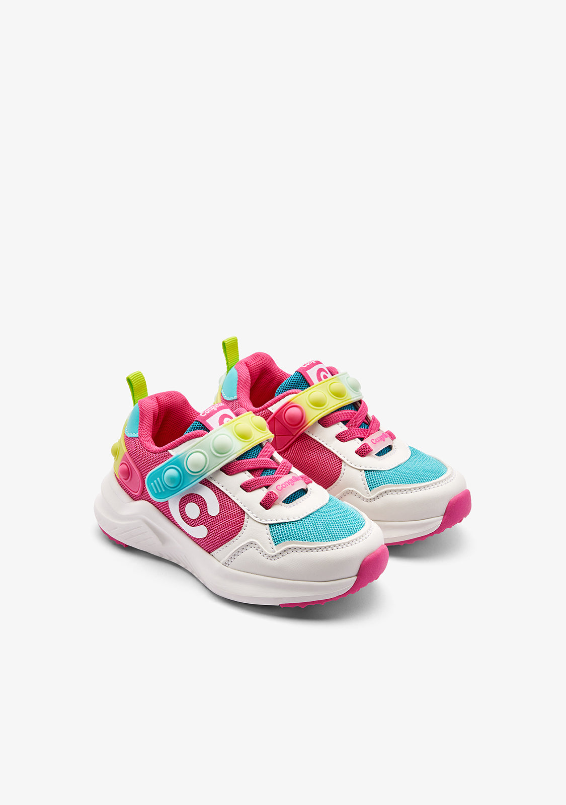 Rosa Pop-Sneakers mit Logo