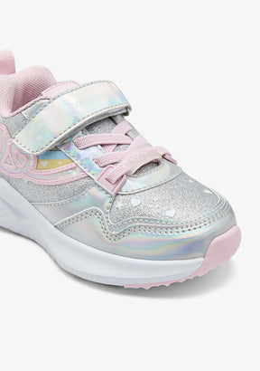 Silver Light-Up Heart Sneakers