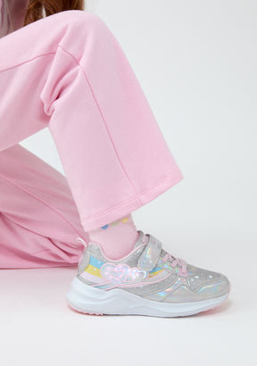 Silver Light-Up Heart Sneakers