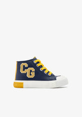 Navy Letters High Top Sneakers