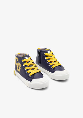 Navy Letters High Top Sneakers