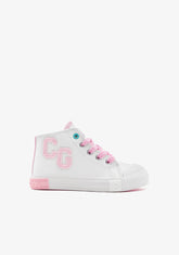 White Letters High Top Sneakers