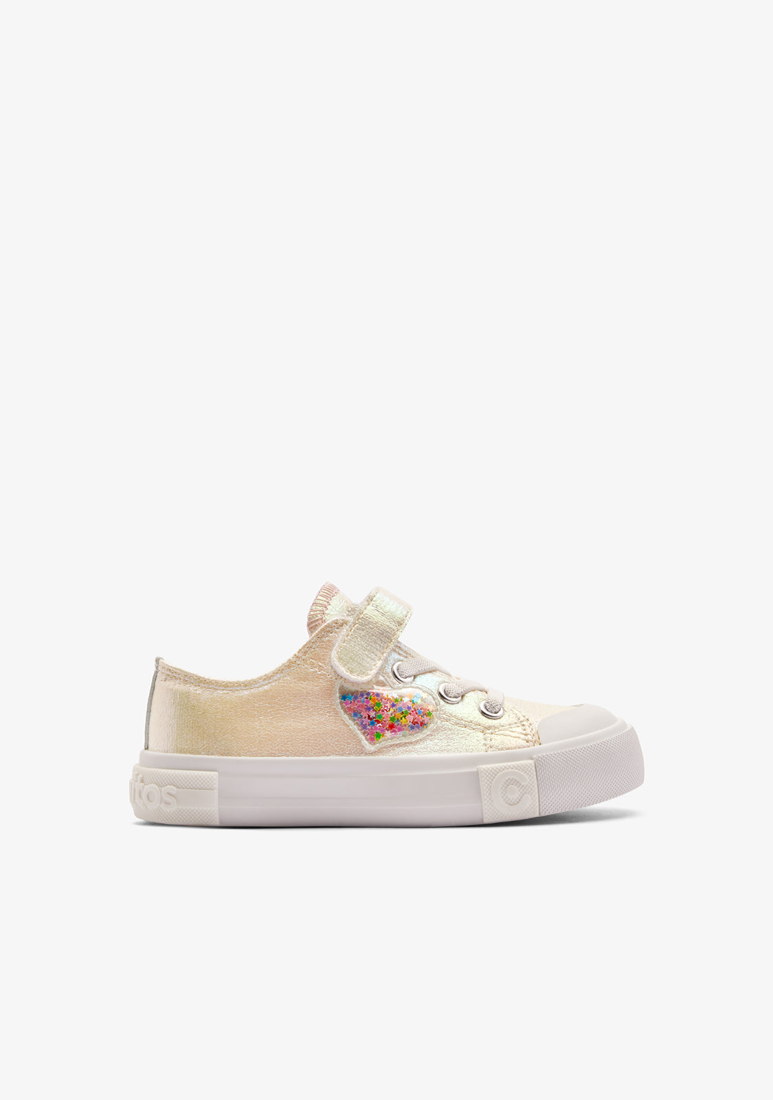 Sneakers Basse Iridescenti con Cuore