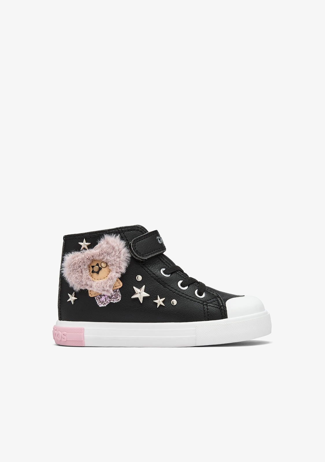 CONGUITOS ZAPATOS / SNEAKERS / BASKET SNEAKERS HIGH STRAP FUR HEART BLACK