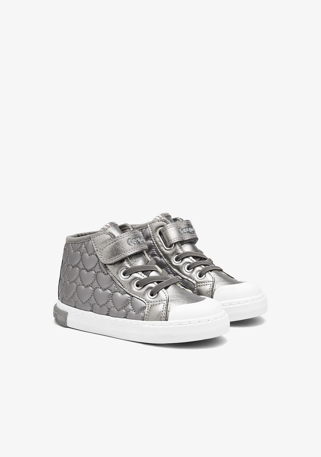 Sneakers Alte Color Piombo con Cuori