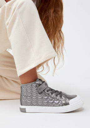 Sneakers Alte Color Piombo con Cuori