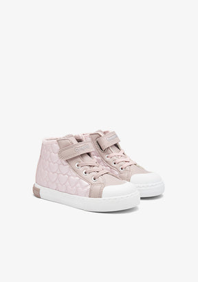 Sneakers Alte Color Rosa con Cuori